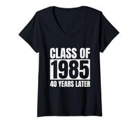 Womens Class of 1985 40 Years Later High School College Funny V-Neck T-Shirt