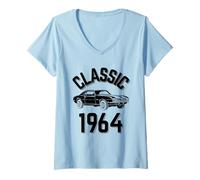 Women's Classic 1964 with Cool Car V-Neck T-Shirt