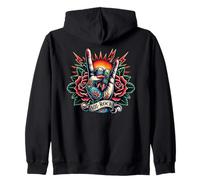 Womens Classic 80s Rock Bands Retro Party Music Fan Style Zip Hoodie