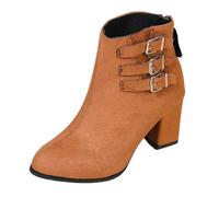 Women's Classic Ankle Boots Elastic Platform Slip on Waterproof Ankle Booties Side Zipper Casual Ladies Lined Leather Walking Boots Lace Up High Block Heel Chunky Boot Shoes
