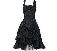 Womens Classic Black Layered Lace-up Goth Lolita Dress Suspenders Corset Sleeveless Formal Corset for Women Renaissance Dress Midi Sleeveless Victorian