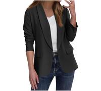 Womens Classic Blazer Elegant Dress Jackets Ladies Lapel Open Front Suits Jacket Casual Basic Solid Color Work Office Blazers Cardigans with Pockets Tailored Business Outerwear Coat for Women UK