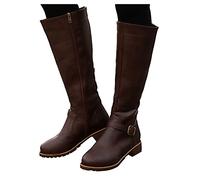Women's Classic Boots with Block Heel Buckles Flandell Ankle Boots Autumn Winter Boots Worker Snow Boots Chunkyrayan Ankle Boots Ankle Shoes