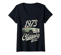 Womens Classic bronco 1973 Beverly Park Bermuda Green V-Neck T-Shirt