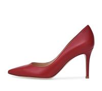 Womens Classic Closed Toe High Heels Pumps,Sexy Pointed Toe Fashion Slip On Dress Stiletto Heel Shoes Elegant Gorgeous Office Work Party Heeled Shoes,Red PU,3 UK