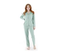 Women's Classic Cotton Tencel Modal Pyjama Set, Made from Renewable and Sustainable LENZING™ Modal Fibers (UK, Alpha, XL, Regular, Regular, Matcha Green)