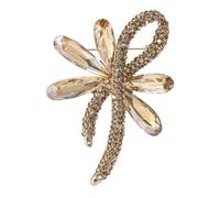 Womens Classic Crystal Bow Rhinestone Brooch Pin Party Accessory Golden3992