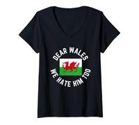 Women's Classic Dear Wales We Hate Him Too V-Neck T-Shirt