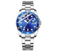 Women's Classic Fashion Silver Stainless Steel Watches Waterproof Date Luminous Lady Dress Wrist Watch, Blue, Dress Watch