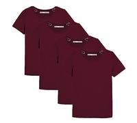 Women's Classic-Fit Short-Sleeve Crew Neck T-Shirt Plain Ladies Summer Top, Pack of 4 (as8, Numeric, Numeric_8, Regular, Regular, Burgundy)
