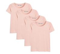 Women's Classic-Fit Short-Sleeve Crew Neck T-Shirt Plain Ladies Summer Top, Pack of 4 (as8, Numeric, Numeric_8, Regular, Regular, Light Pink)