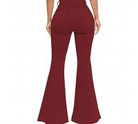 Womens Classic High Waisted Bell Bottom Jeans Butt Lifting Denim Leggings Distressed Stretch Wide Leg Bootcut Flared Denim Pants 60s 70s Disco Party Trousers with Pockets