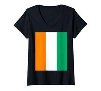 Women's Classic Ivory Coast Country Flag Spirit Game Day Supporter V-Neck T-Shirt