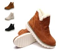 Women's Classic Non-Slip Ankle Snow Boots,Booties and Ankle Boots,Classic Warm Ankle Snow Booties,Warm Faux Fur Lining Anti-Slip Ankle Boots,Fashion Casual Round Toe Plush Short Booties (Brown,39)