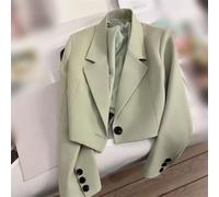 Women's Classic Oxford for blazer Regular Fit Long Sleeve Business Suit Jacket Black Elegant Office Wear Spring Autumn Size S-XL(Emerald green M)