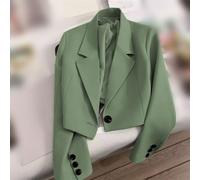 Women's Classic Oxford for blazer Regular Fit Long Sleeve Business Suit Jacket Black Elegant Office Wear Spring Autumn Size S-XL(Green M)