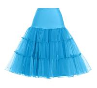Women's Classic Petticoat Crinoline Hoopless Half Slips Tutu 50's Vintage Swing Petticoats 1950's Rockabilly Underskirt A Line Retro Dress Petti coat Tulle tutu Skirts Underdress(Skyblue,10)