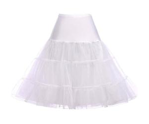 Women's Classic Petticoat Crinoline Hoopless Half Slips Tutu 50's Vintage Swing Petticoats 1950's Rockabilly Underskirt A Line Retro Dress Petti coat Tulle tutu Skirts Underdress(White,8)