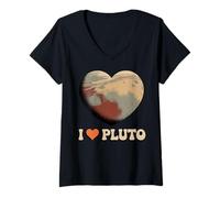 Womens Classic Pluto Planet 20th Anniversary 2026 - I Love Pluto V-Neck T-Shirt