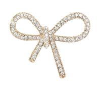 Womens Classic Rhinestone Bow Creative Brooch Pin Party Accessory Golden3700