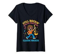 Womens Classic Rock Music Lover Musician 1970s 1980s 1990s For men V-Neck T-Shirt