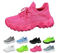 Women's Classic Shoes Lace Up,Womens Slip-ins Running Shoes, Comfortable Ankle Socks Non Slip Walking Sneakers,Mesh Orthopedic Sneakers,Women's Breathable Walking Running Shoes (Rose Red A,44 EU)