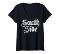 Women's Classic South Side Chicago Distressed V-Neck T-Shirt