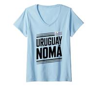 Women's Classic Uruguay La Celeste Cheer Country Flag Mom Tournament V-Neck T-Shirt