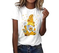 Women's Classic Version Type Cotton Short Sleeve Crewneck T Shirt Fun Printed Festival Turtle Tees White