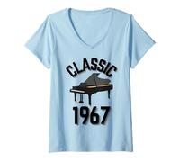 Womens Classic Year 1967 with a Grand Piano. V-Neck T-Shirt