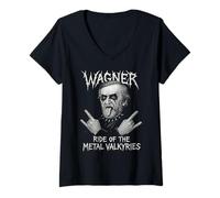 Womens Classical Composer Wagner Music Death Metal Corpse Paint V-Neck T-Shirt