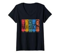 Women's Classical Music Composers Bach Mozart Beethoven Haydn Chopin V-Neck T-Shirt
