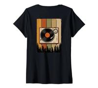 Women's Classically Trained 1210 1200 Turntable EDM (Art ON Back) V-Neck T-Shirt