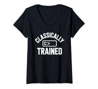 Women's Classically Trained Retro Programmer Coding DOS V-Neck T-Shirt