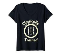 Women's Classically Trained Stick Shift Driver Auto Men Women Auto V-Neck T-Shirt
