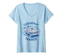 Women's Classically Trained Stick Shift Manual Car Transmission V-Neck T-Shirt