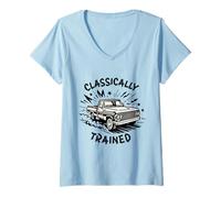 Women's Classically Trained Stick Shift Old Pickup Truck Lover V-Neck T-Shirt