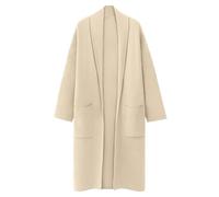 Womens Classy Open Front Long Knit Wool Coat Cardigan Sweater 2023 Fall Dressy Lapel Blazer Jacket Long Sleeve Coatigan