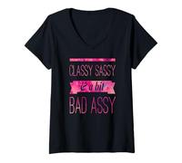 Women's Classy Sassy and A Bit Bad Assy T-Shirt V-Neck T-Shirt