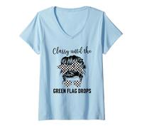 Women's Classy Until The Green Flag Drops V-Neck T-Shirt