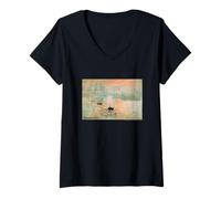 Women's Claude Monet Impression, Sunrise V-Neck T-Shirt