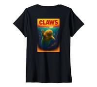 Womens Claws Tardigrade Microscopic Monster Deep Sea Art Space Bear V-Neck T-Shirt