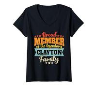 Womens Clayton Last Name Clayton Family Clayton V-Neck T-Shirt
