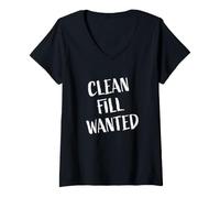 Women's Clean Fill Wanted - Constructions Sign V-Neck T-Shirt