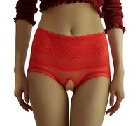 Womens Clear High Waisted Underwear Lace Sexy Thongs Breathable Panties Tummy Control Cheeky Hipsters Lingerie Crotchless Bikini Panties Butt Lifting Briefs Stretch Cute