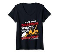 Womens Clearing Snow I Make Snow Disappear Snow clearing V-Neck T-Shirt