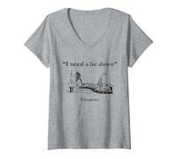 Women's Cleopatra I Need A Lie Down Funny Egypt History V-Neck T-Shirt