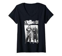 Womens Clerks III Jay and Silent Bob Black & White Movie Poster V-Neck T-Shirt