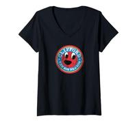 Womens Clifford The Big Red Dog Round Distressed Logo Kids Books V-Neck T-Shirt