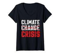 Womens Climate Change Awareness - Global Warming - Save Our Planet V-Neck T-Shirt